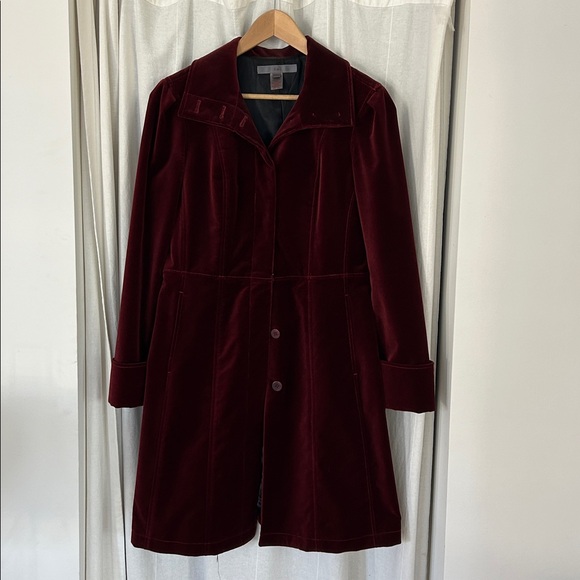SAKS FIFTH AVENUE vintage 5/48 red velvet coat gorgeous glamorous size 4 - Picture 3 of 17
